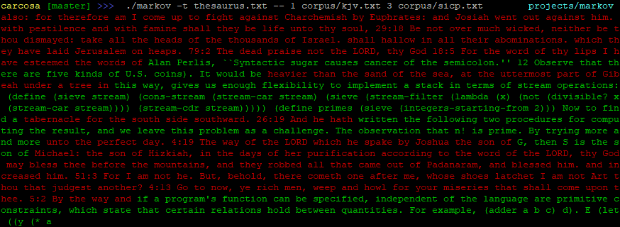 Markov chain output: with colour!