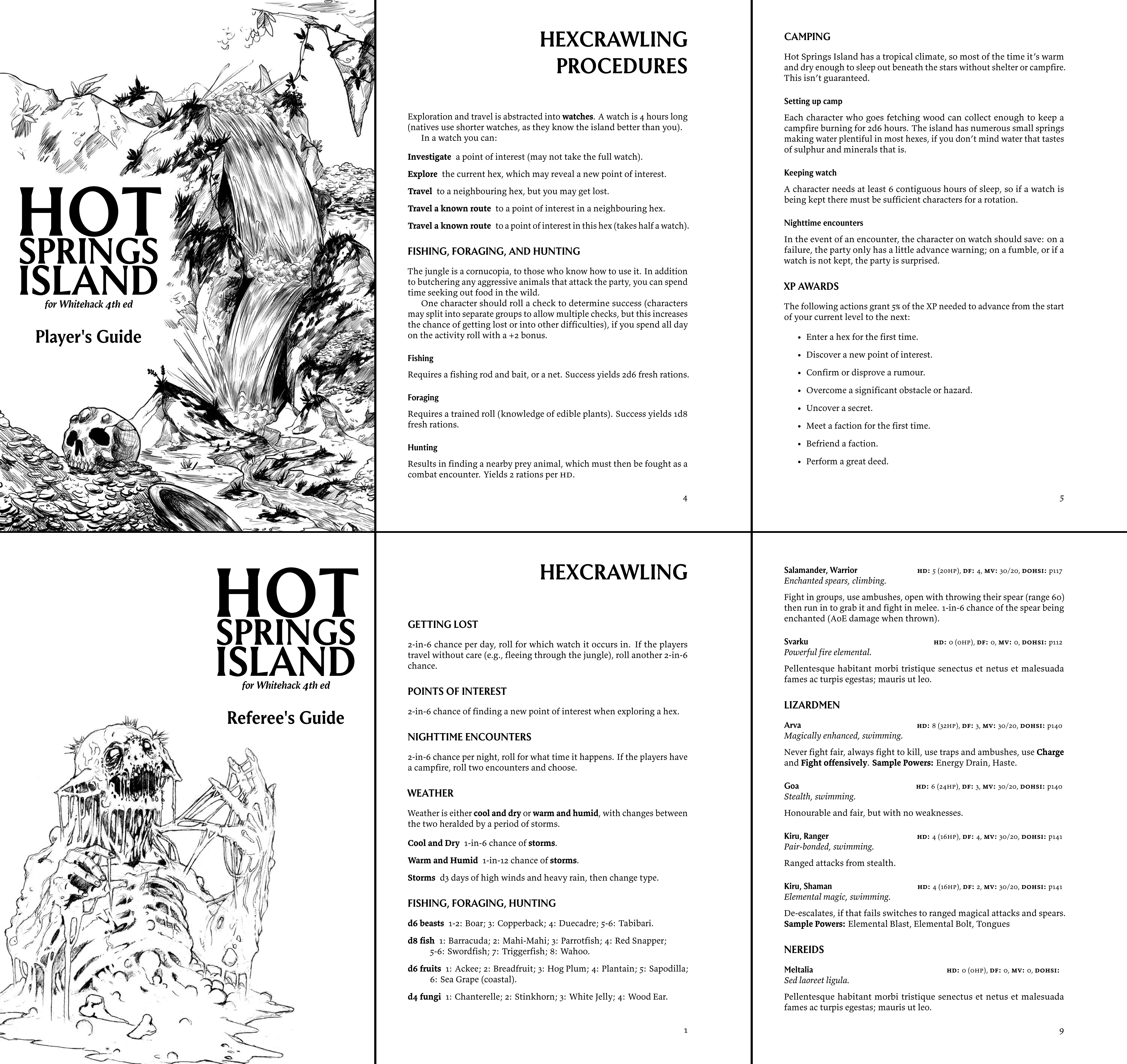 A selection of pages from both books.